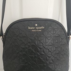 Kate Spade Black Floral Embossed Crossbody Bag